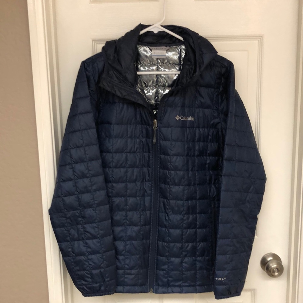 Columbia Omni Heat Jacket Navy Blue mens small